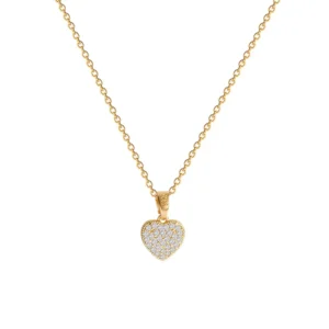 Collier doré avec pendentif cœur brillant ORPHA