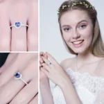 Bague cœur bleu ANASTASIA - argent 925