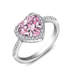 Bague cœur rose ARIA