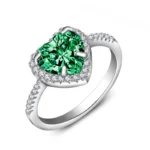 Bague cœur vert ARIA