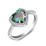 Bague cœur vert violet ARIA